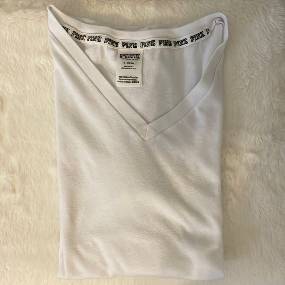 White V-neck shirt from Pink